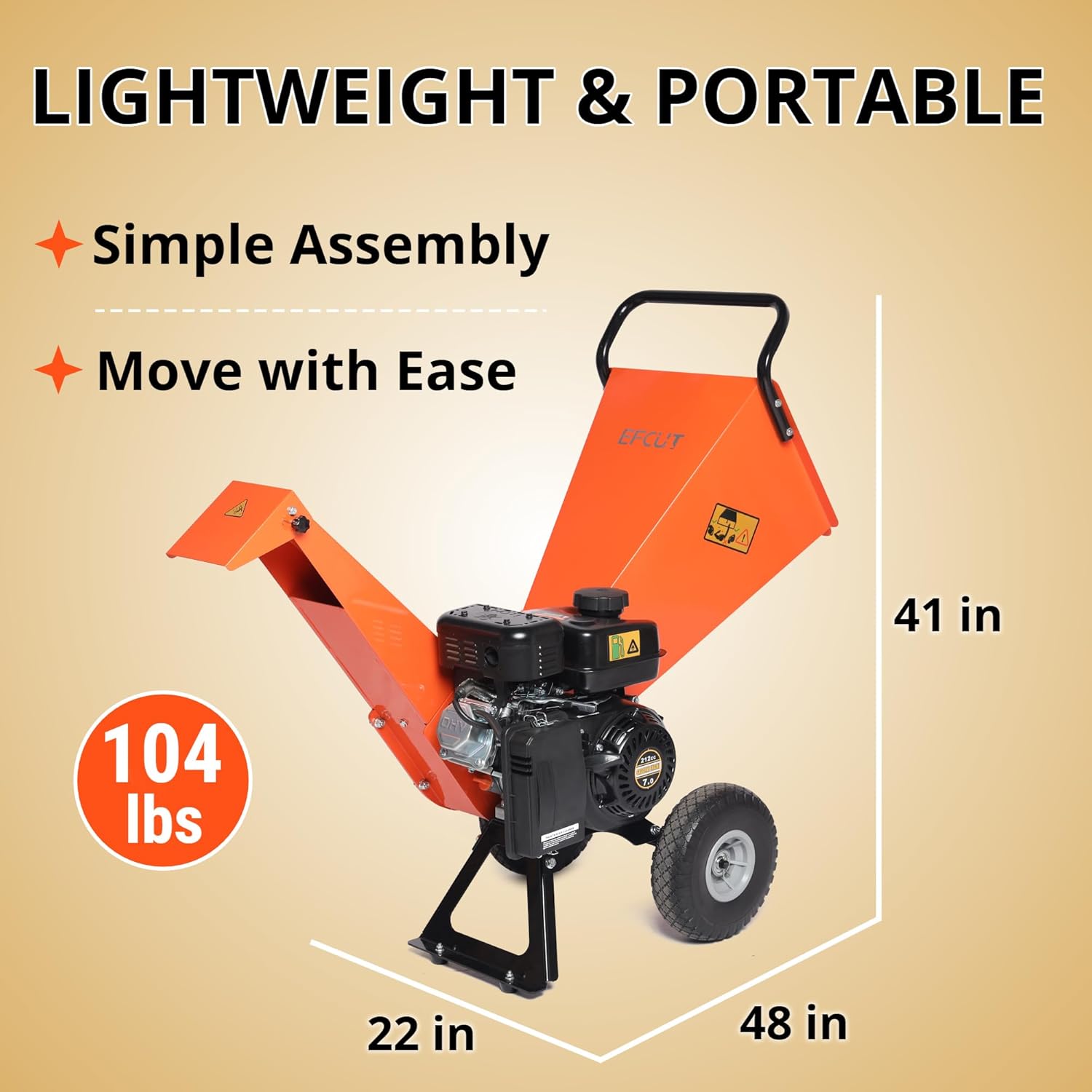 7HP Gas Powered Wood Chipper Shredder Mulcher Y492