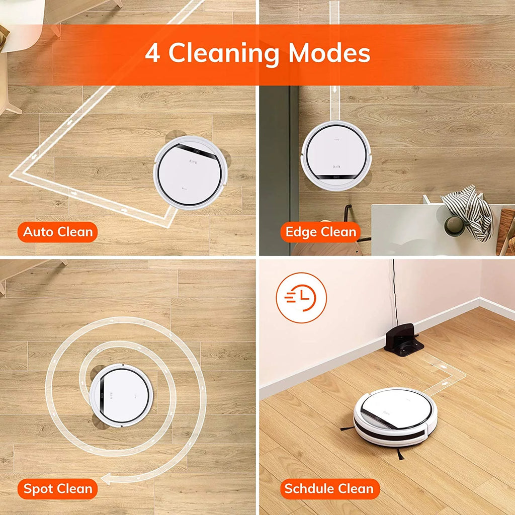 Pearl White Robot Vacuum Cleaner with Tangle-free Suction U222