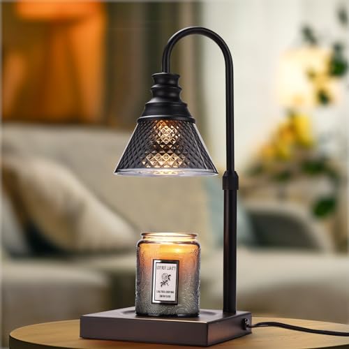 Black Electric Candle Warmer Lamp with Timer Dimmer and 3 Bulbs Y7680