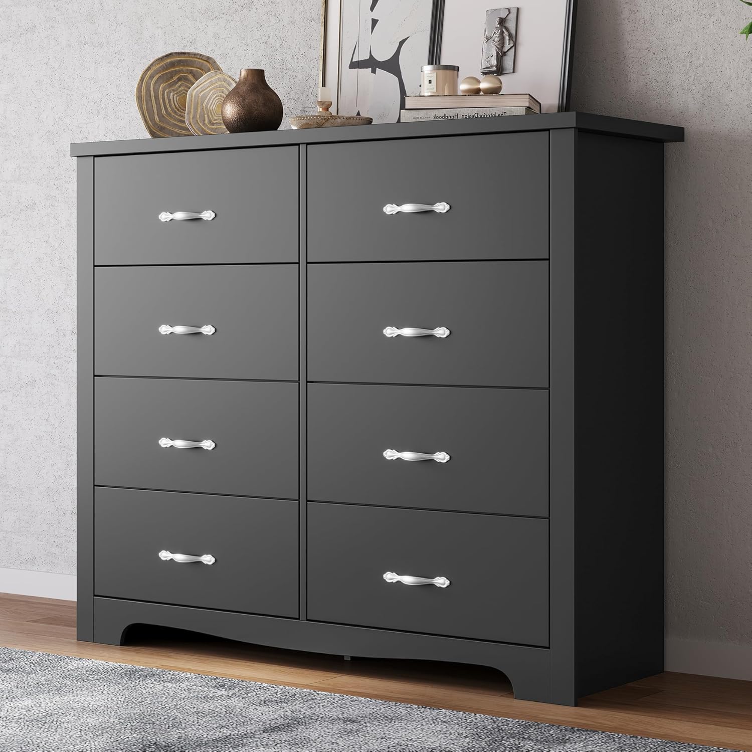 8 Drawer Black Wood Dresser N133657