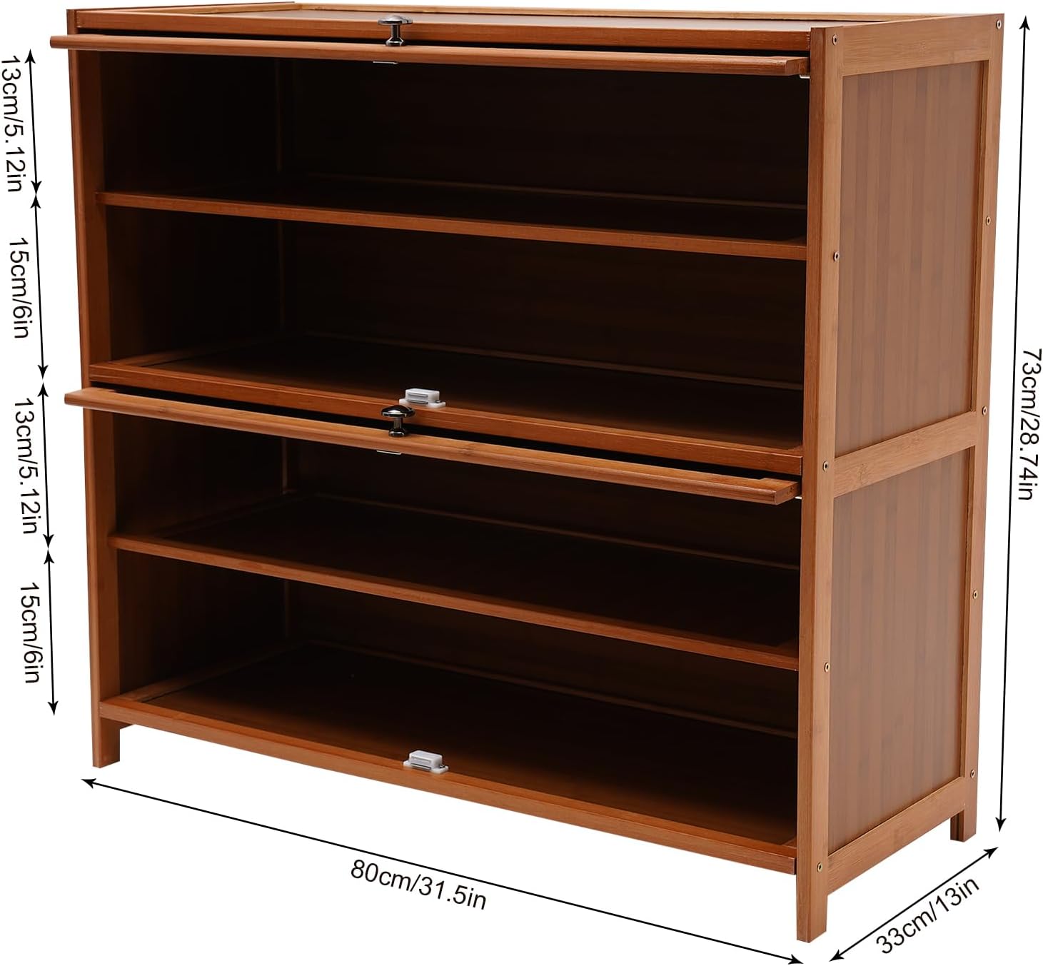 4-Tier Brown Bamboo Shoe Rack A63972