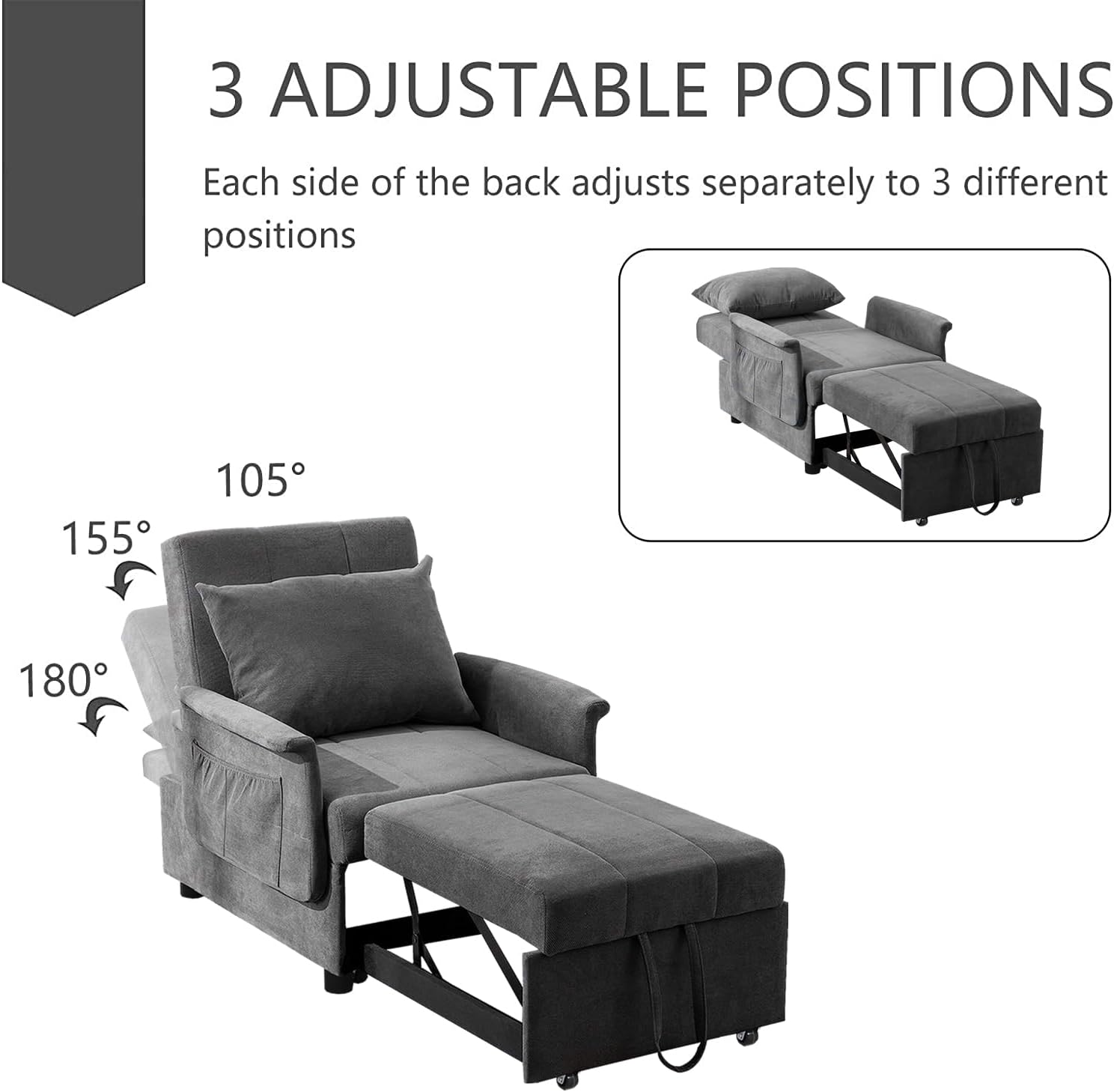 3 in 1 Folding Sofa Bed Chair O18882