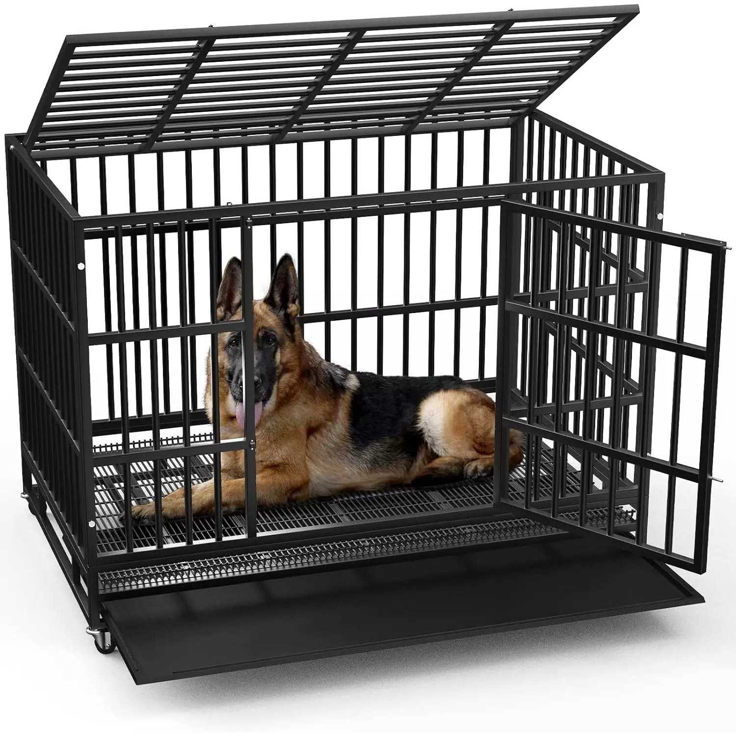 Heavy Duty Dog Crate with Removable Tray W3739