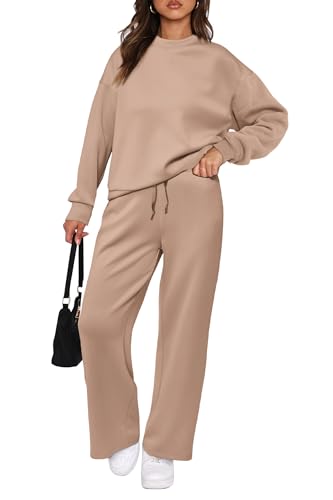 2 Piece Long Sleeve Pullover Tops And Long Pants Lounge Sets V6574