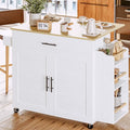 Black Rolling Kitchen Island with Storage and Drop Leaf O127450
