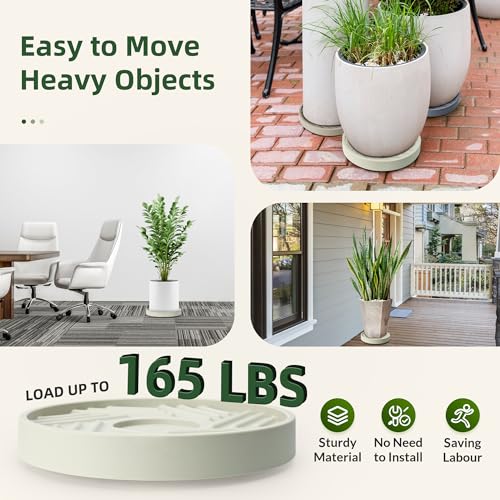 Gray 14 inch Round Plant Caddy with Wheels G2623