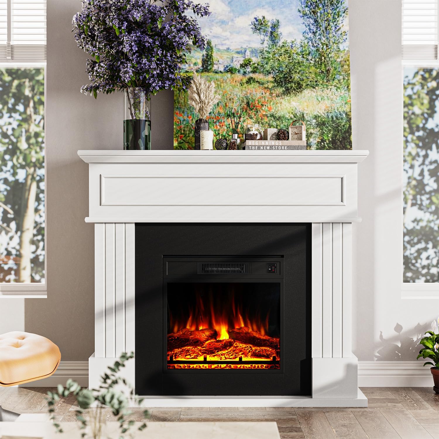 43" Electric Fireplace Mantel with Heater S257271