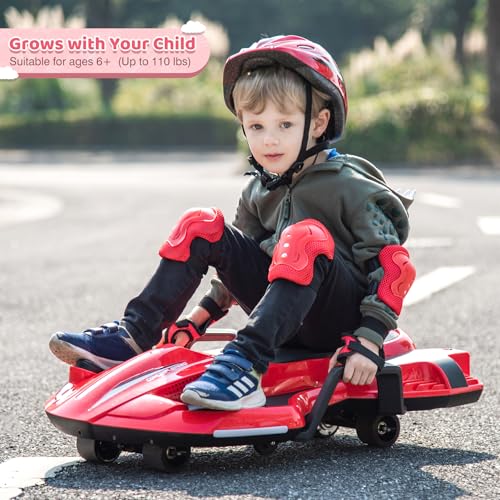 24V Electric Ride On Toy Drift Cart with Side Handlebars C30159