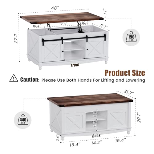 White Lift Top Coffee Table with Storage G74311