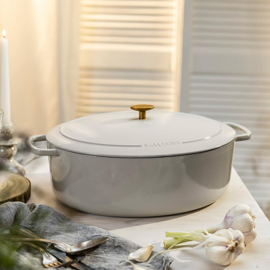 Cast Iron 5-qt Oval Dutch Oven Crema White H38836