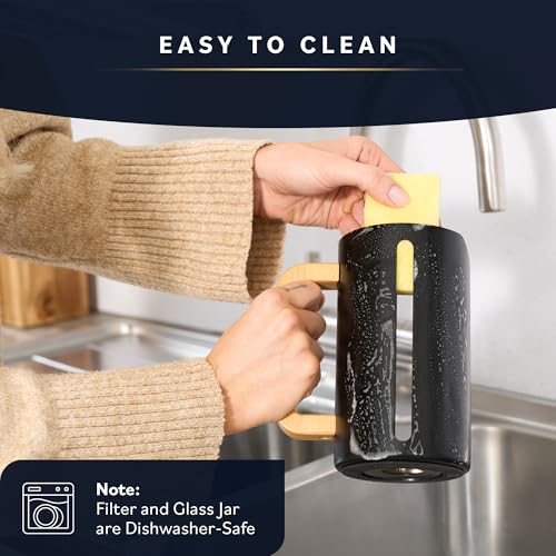 34 oz French Press Coffee Maker with Bamboo Wood Handle Borosilicate Glass K140