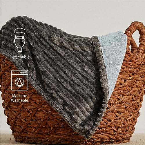 Beige Full Size Electric Heated Blanket with Dual Controller N480513