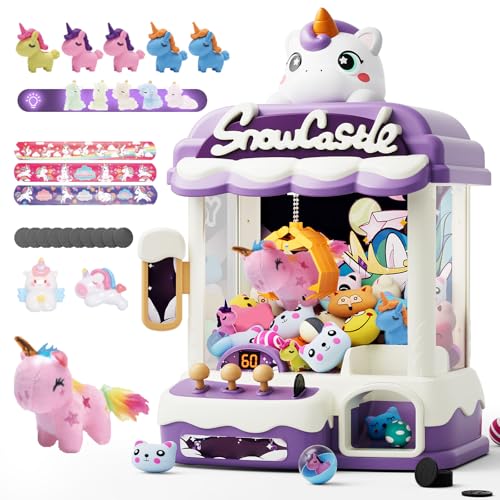 Large Claws Machines for Kids, Unicorns Toys, Candy Dispenser Games Mini Vending Toy with Slap Bracelet W629
