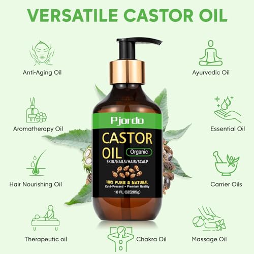 20 fl. oz Organic Cold Pressed Unrefined Pure Castor Oil J202