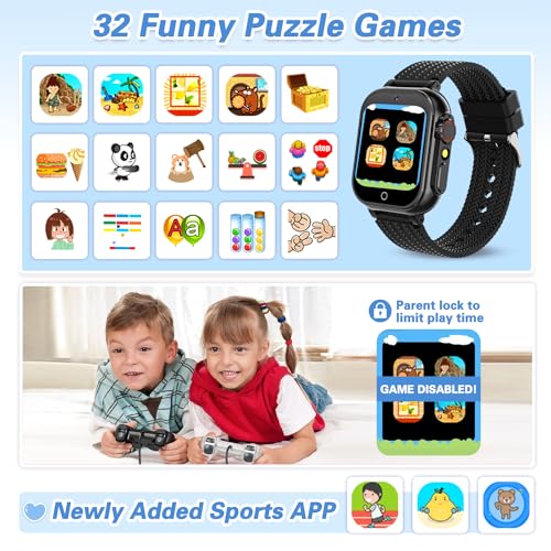 Kids Smart Watch with 32 Puzzle Games Camera Music Player Pedometer H8163