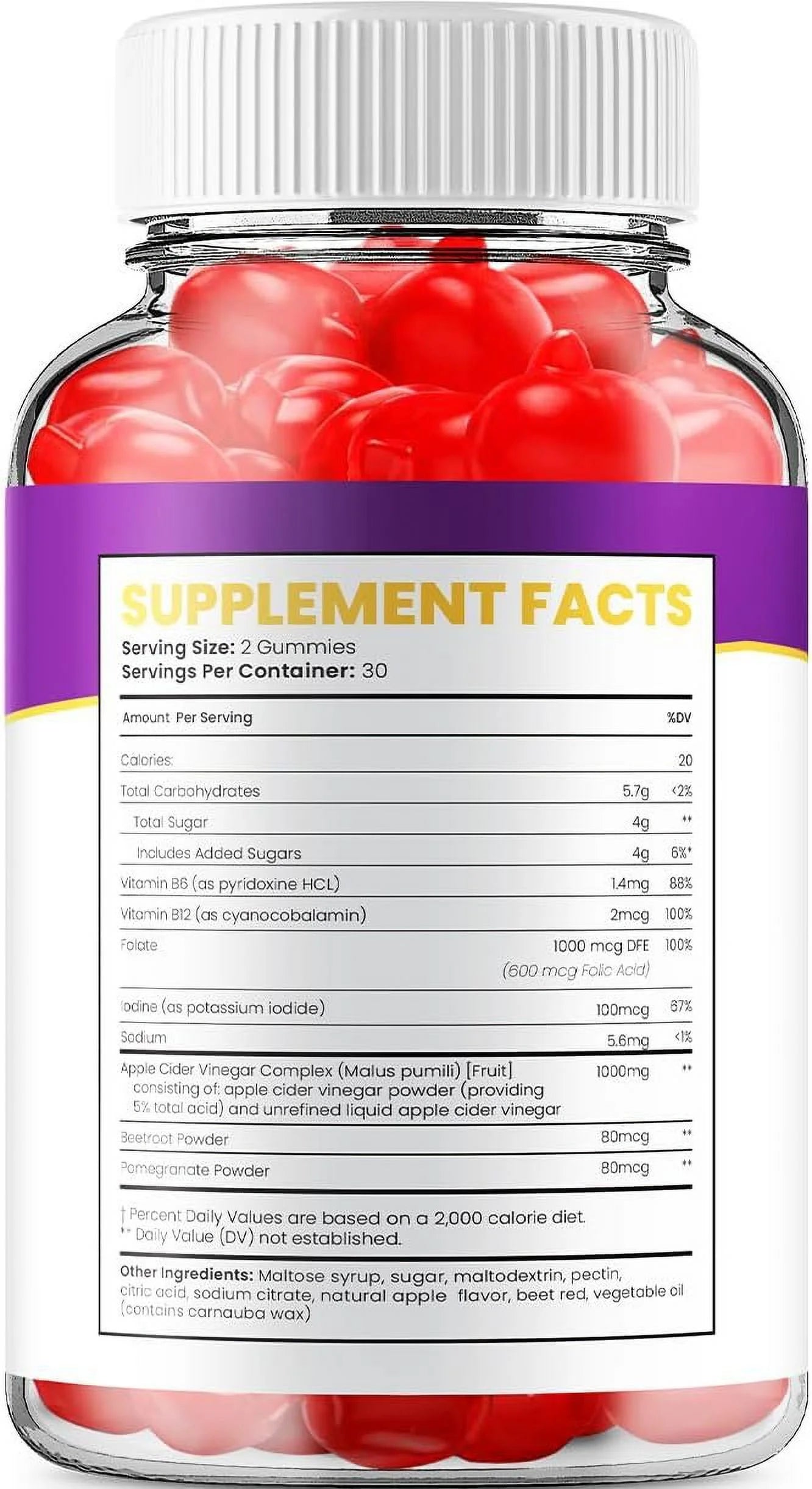 5 Pack Keto ACV Gummies Apple Cider Vinegar Dietary Supplement B12 Beet Root Juice 300 Gummies R3112
