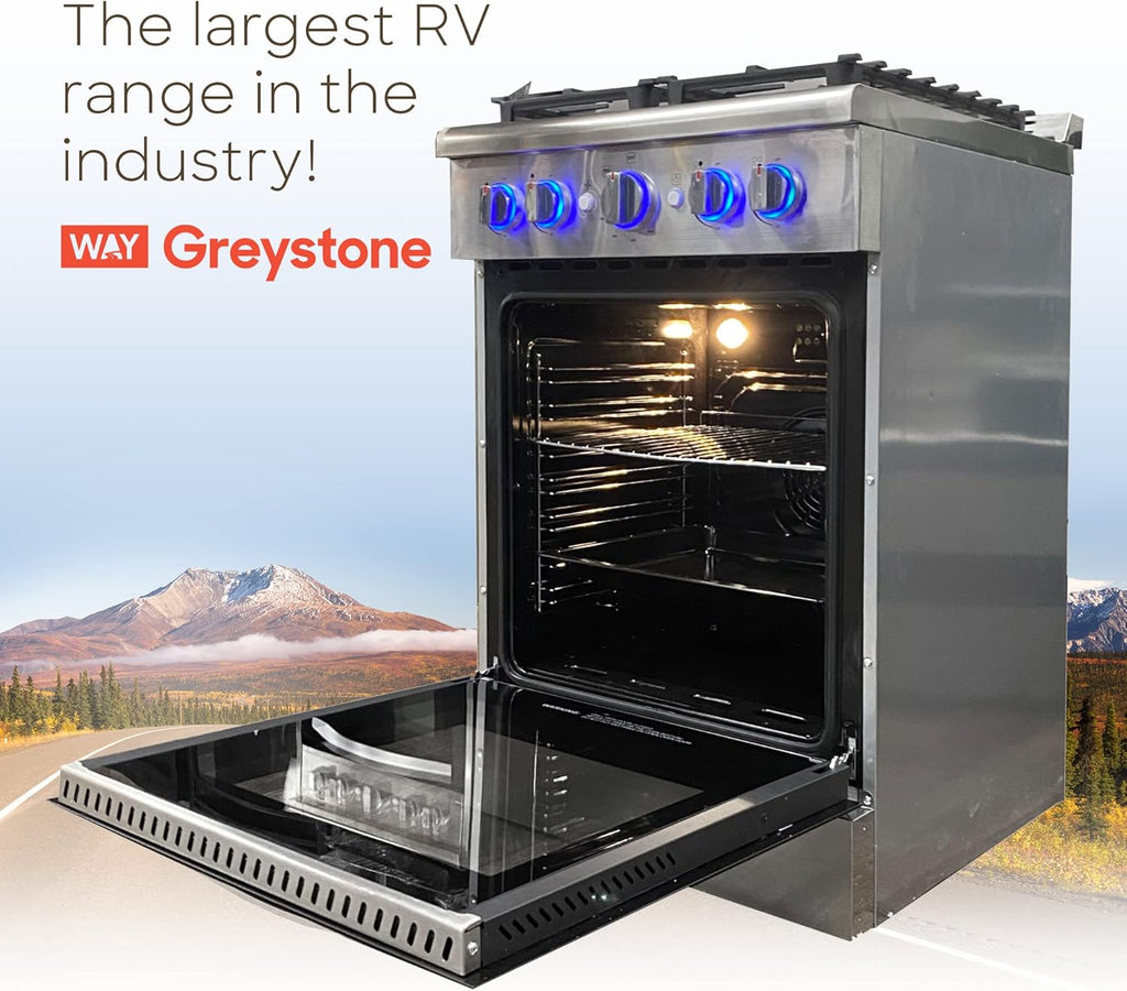 24 Inch Stainless Steel LP Gas RV Range and Cooktop Q193128