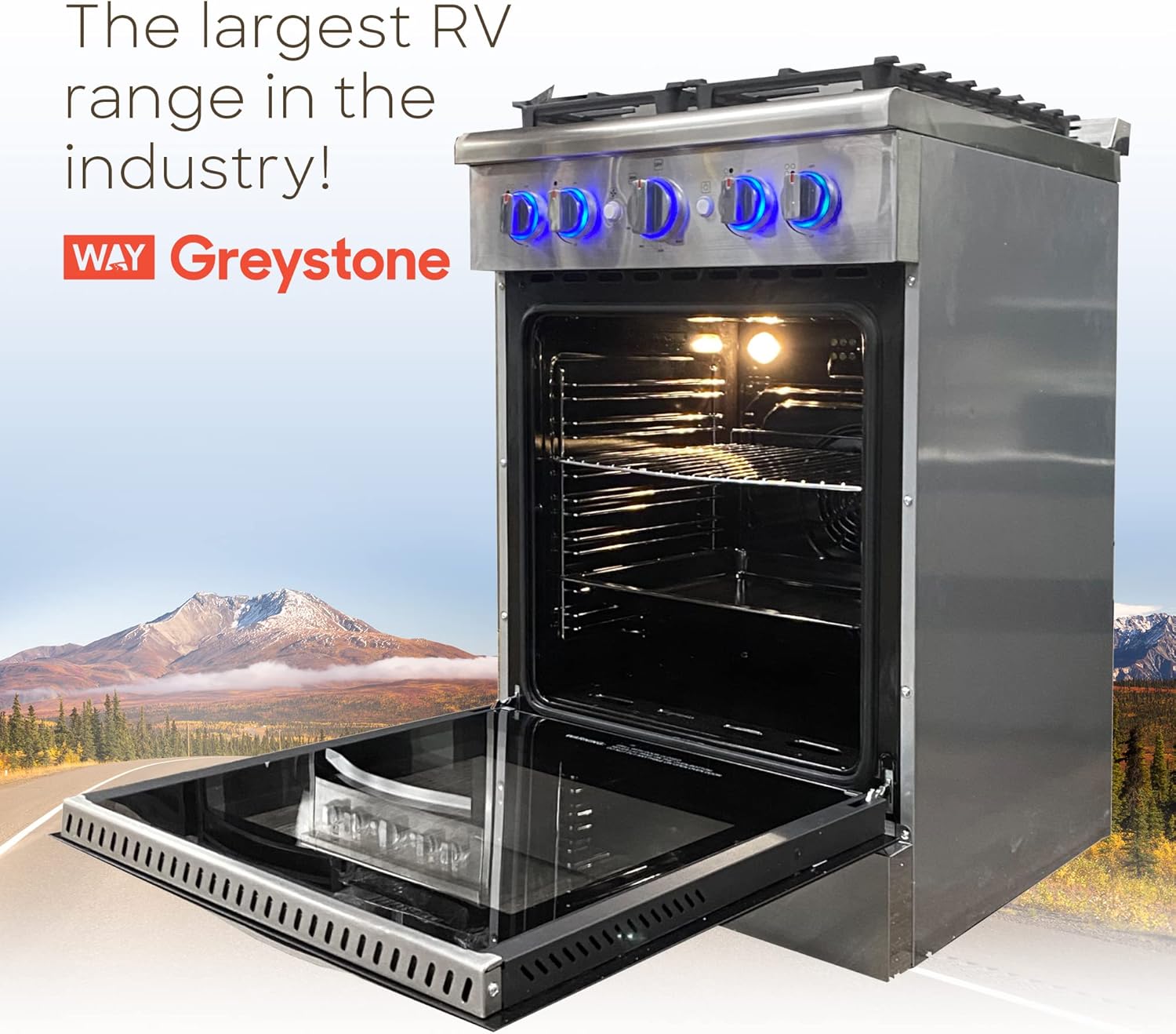 24 Inch Stainless Steel LP Gas RV Range and Cooktop Q193128