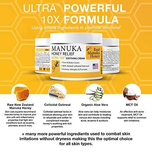 Manuka Honey Eczema Cream (4oz) Moisturizing Lotion C841
