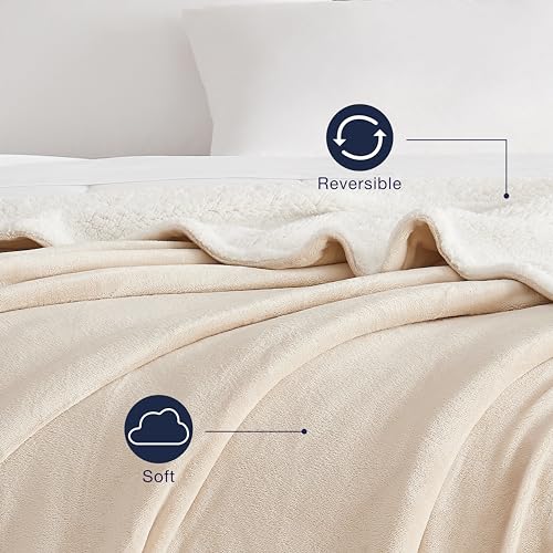 King Brown Plush Reversible Bed Blanket I8789