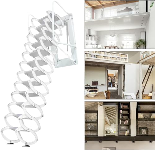12 Steps Al-Mg Alloy Telescopic Attic Ladder Y81003