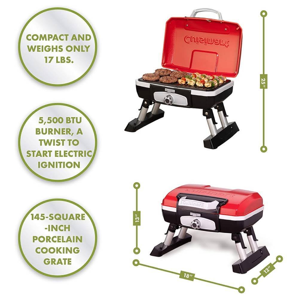 Red Portable Tabletop Gas Grill F525388