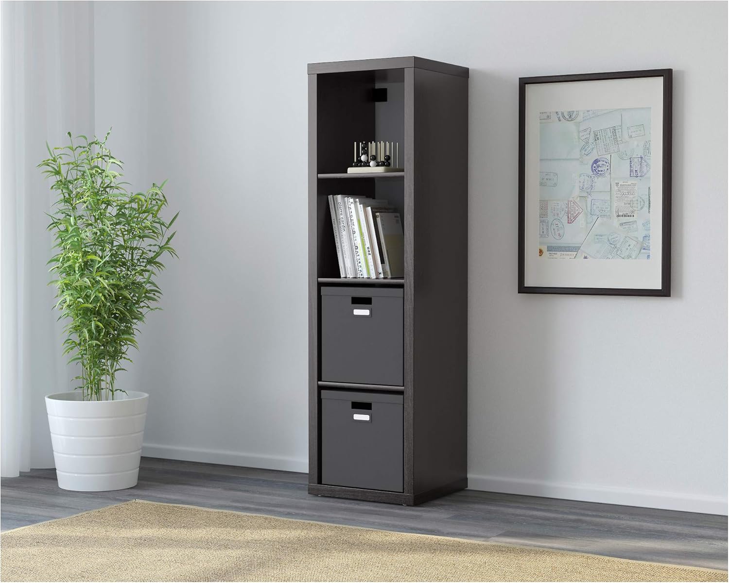 Black Brown Bookcase Shelving Unit S971