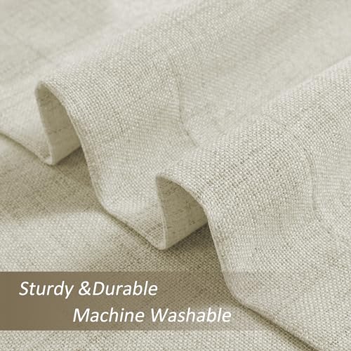 Taupe Linen Pinch Pleated Curtains 96 Inches Long, Semi Sheer Window Drapes, 1 Panel 52"Wx96"L I347967