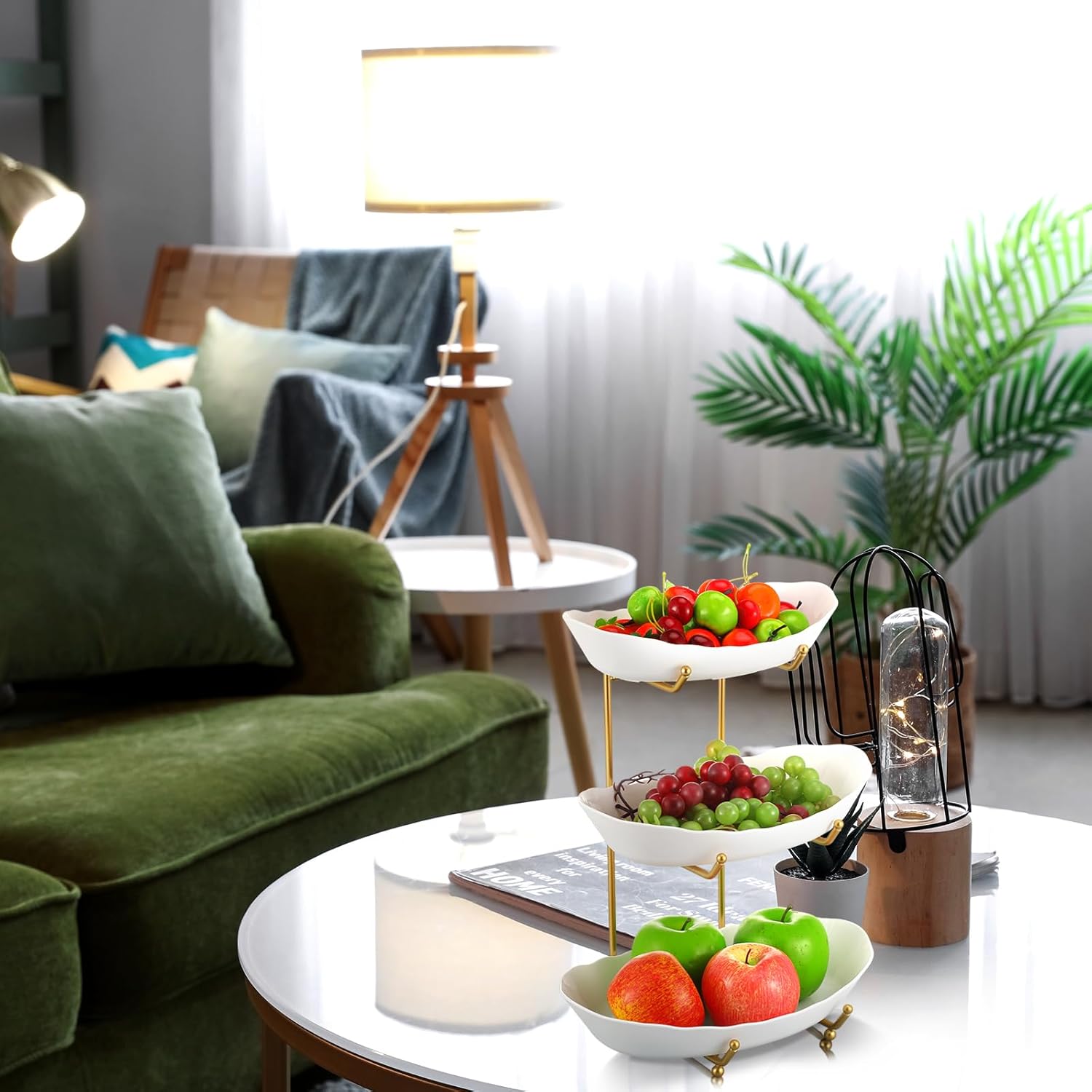 3 Tier Acrylic Fruit Bowl with Metal Rack P9891