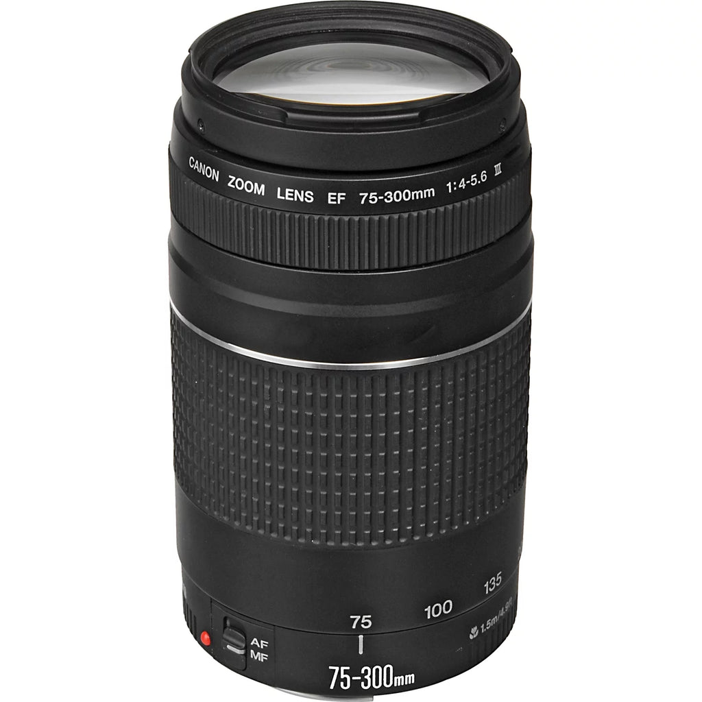 Camera + 50mm 1.8 + 75-300mm III + 3PC Filter B91019