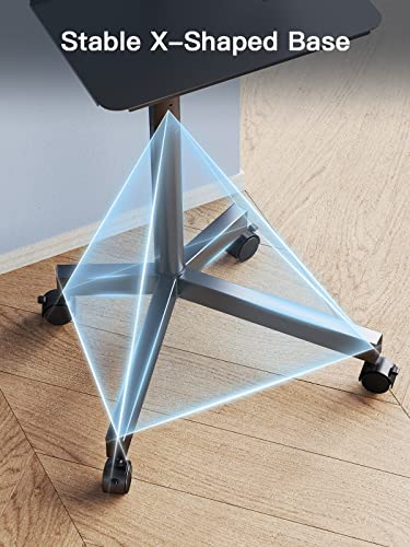 Rolling TV Stand on Wheels for 23-60 Inch TVs, Height-Adjustable with Shelf, Max VESA 400x400mm U191532