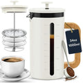 34 oz French Press Coffee Maker with Bamboo Wood Handle Borosilicate Glass K140