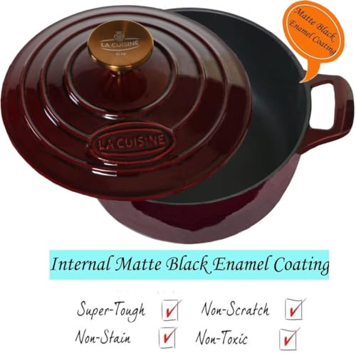 2.1 QT Enameled Cast Iron Dutch Oven with Lid X453