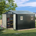 Brown Metal Utility Storage Shed 10 x 12ft F962