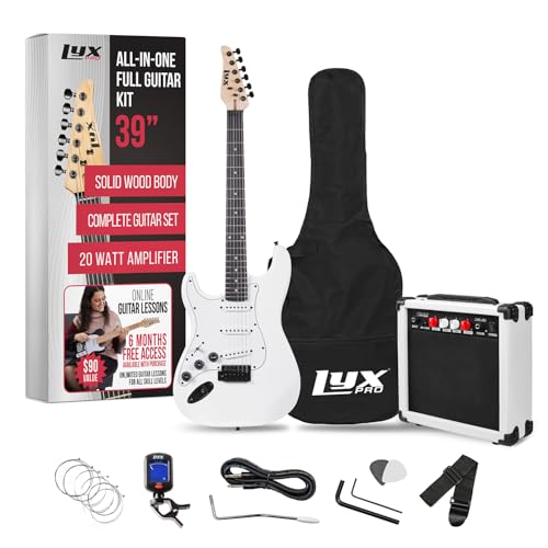 Black 39" Electric Guitar with 20w Amp and Case Bag C7533