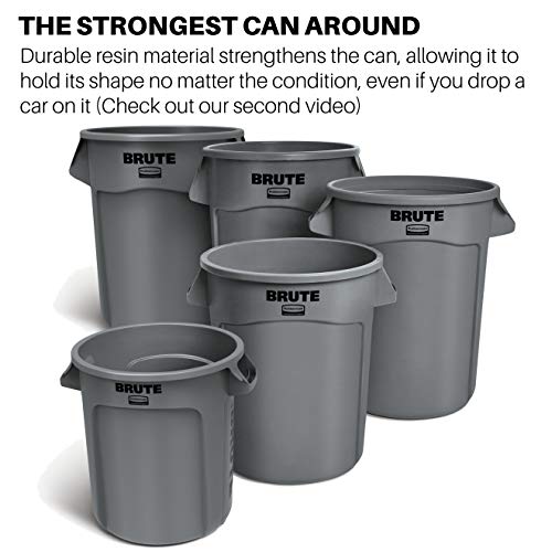 32-Gallon Black Heavy-Duty Round Trash Can J2633