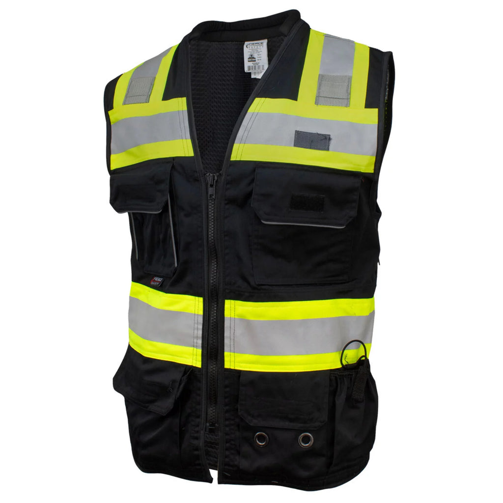 Black Surveyors Class 1 Vest with Tablet Pocket B919