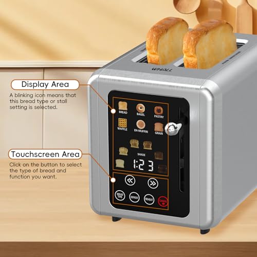 Stainless Steel 2 Slice Digital Toaster with Extra Wide Slots L3928