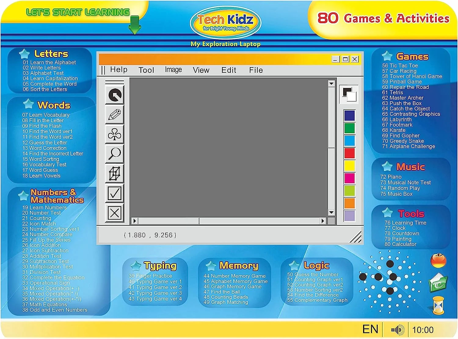 Blue Children's Educational Interactive Laptop with LCD Screen G5995