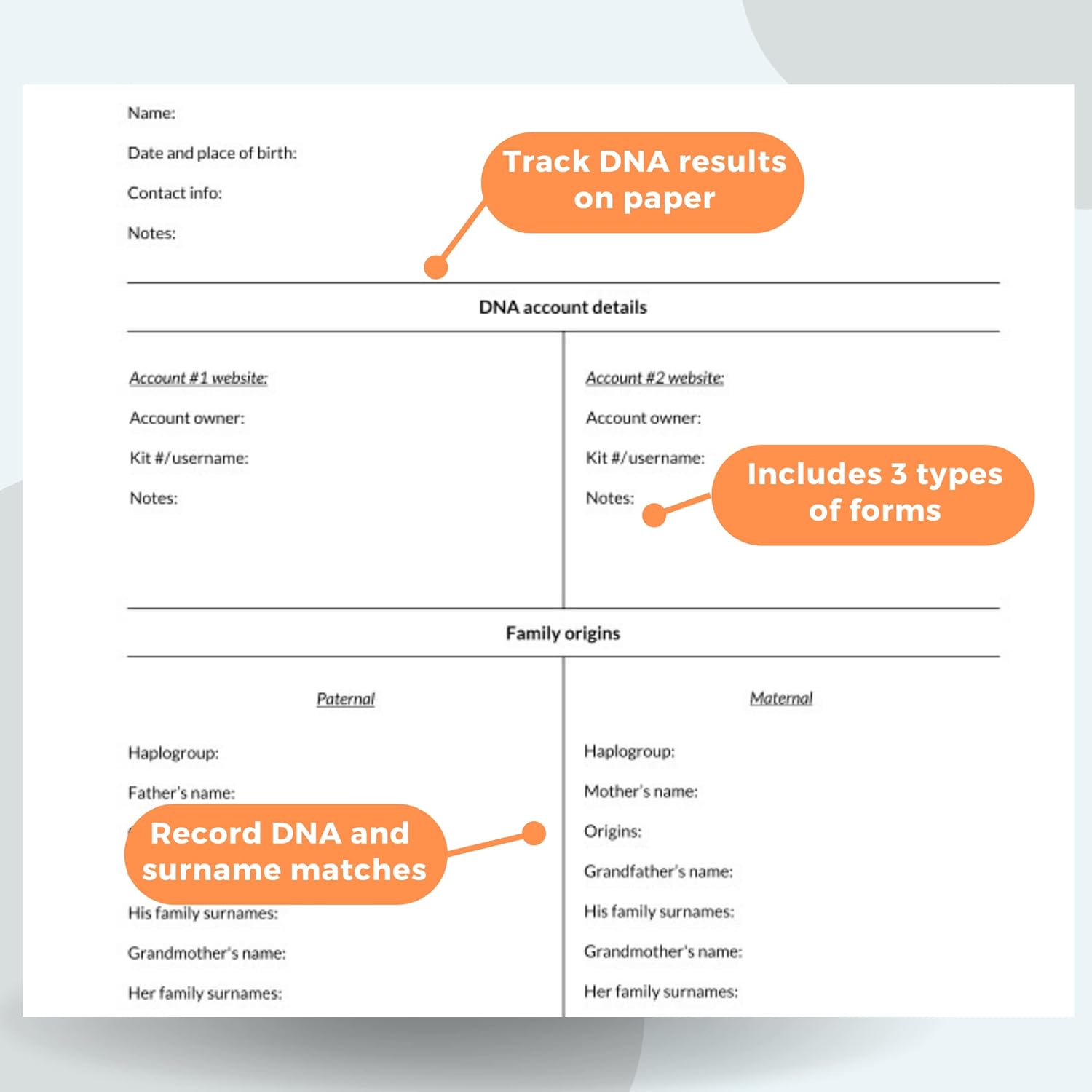 Genetic Genealogy Triangulation Kit H707115