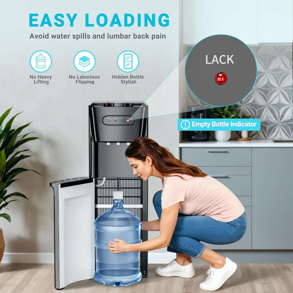 Bottom Loading Water Cooler Dispenser Hot Cold Room Temp for 3 or 5 Gallon Bottles G97803