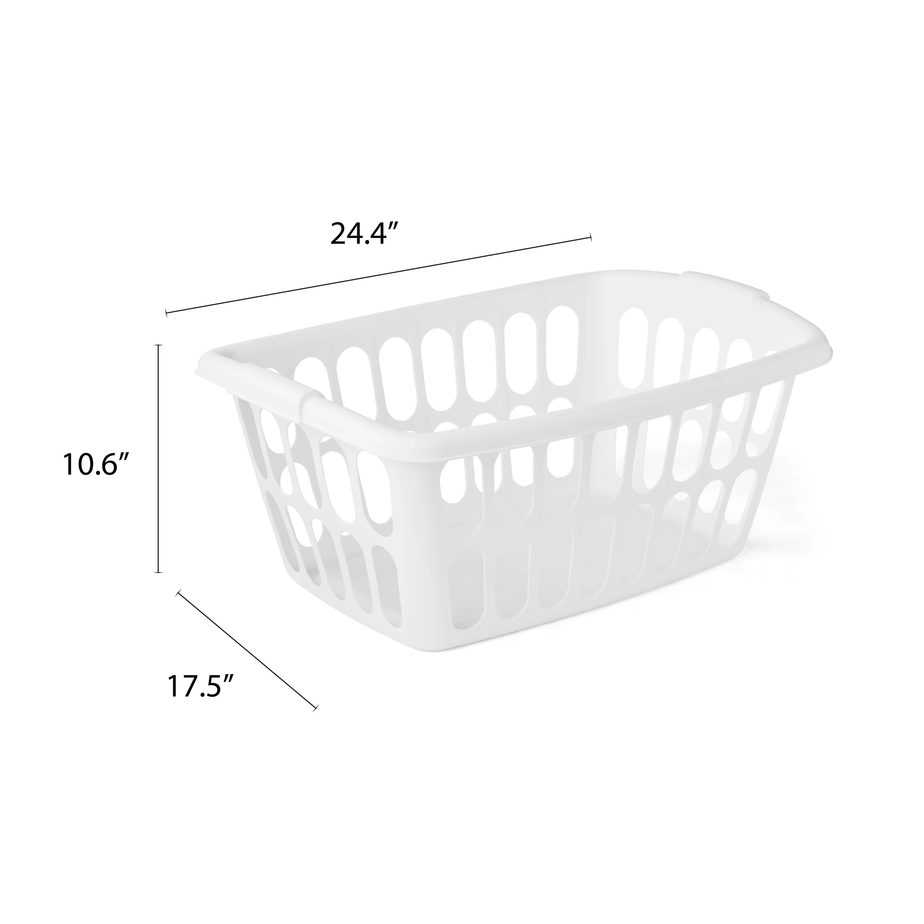 White 6 Pack Rectangular Plastic Laundry Basket K235