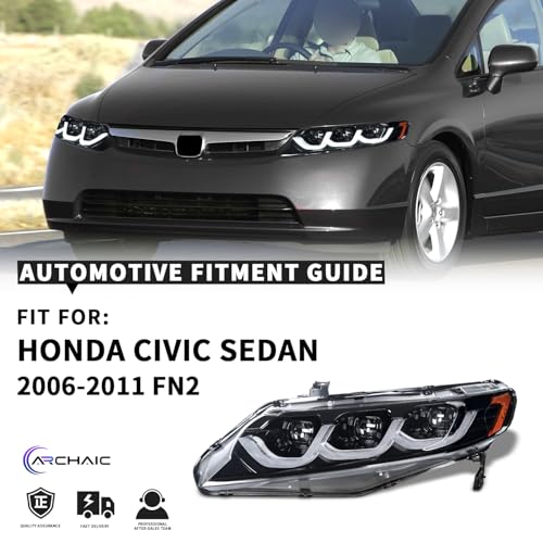 3 Projector Head Lamp Assemblies for 8th gen Civic Sedan Q759