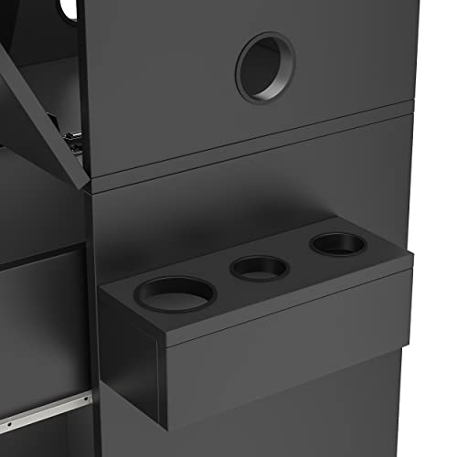 White 3 Drawer Salon Station with Cabinet and Hair Dryer Holders S9891
