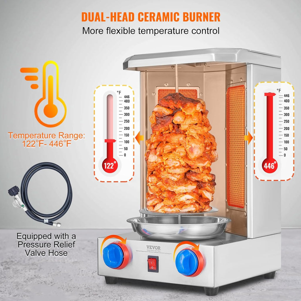 13 lbs Capacity Gas Vertical Broiler Shawarma Machine P5075