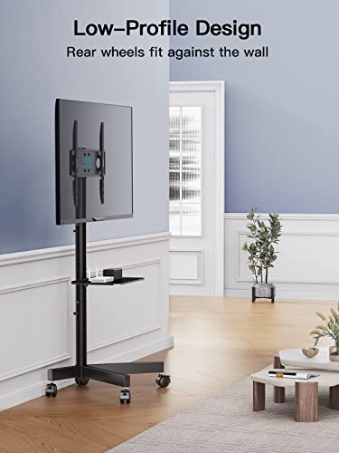 Rolling TV Stand on Wheels for 23-60 Inch TVs, Height-Adjustable with Shelf, Max VESA 400x400mm U191532