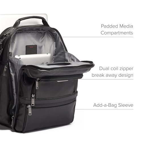 Black Leather 15" Laptop Backpack R5849