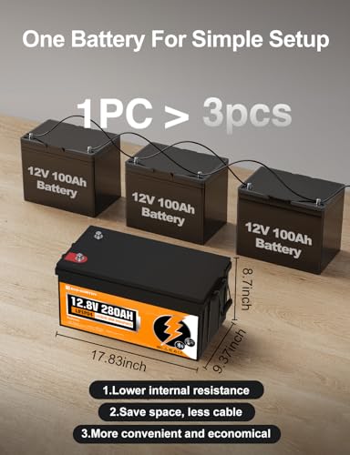 12V 280AH LiFePO4 Lithium Battery with Bluetooth A9856