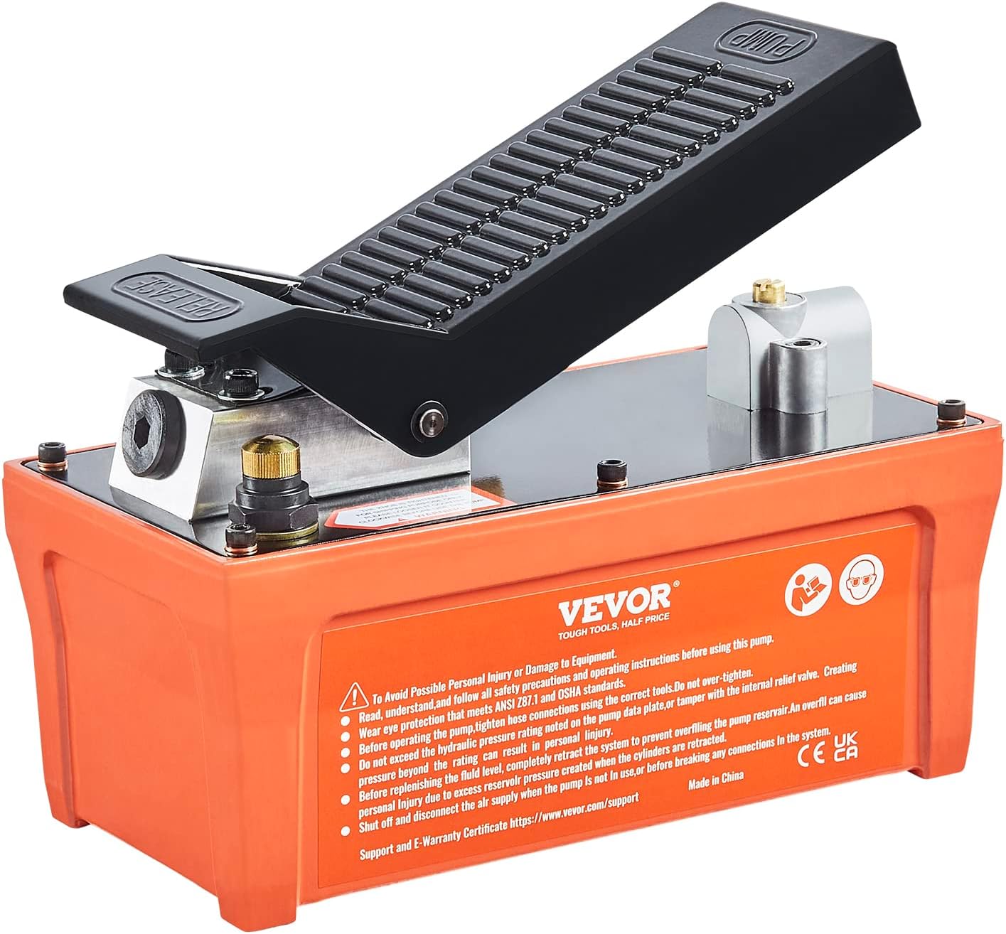 Air Hydraulic Pump, 10,000 PSI, 1/2 Gal Reservoir, Foot Actuated Z58905