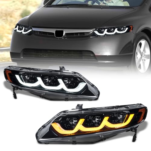 3 Projector Head Lamp Assemblies for 8th gen Civic Sedan Q759